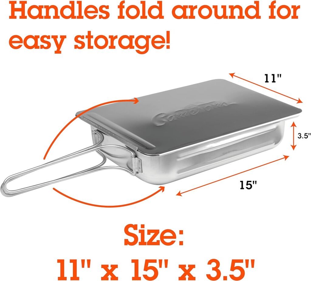 Camerons Large Stovetop Smoker - Stainless Steel BBQ Smoker Box w/Hickory  Oak Wood Chips  Recipe Guide - Indoor Outdoor Use - Great for Smoking Meats, Veggies  Seafood - Barbecue Grilling Gift