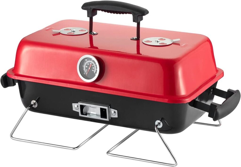 Portable Charcoal Grill, Tabletop Outdoor Barbecue Smoker, Small BBQ Grill for Outdoor Cooking Backyard Camping Picnics Beach by DNKMOR GREEN Portable Charcoal Grill, Tabletop Outdoor Barbecue Smoker, Small BBQ Grill for Outdoor Cooking Backyard Camping Picnics Beach by DNKMOR GREEN