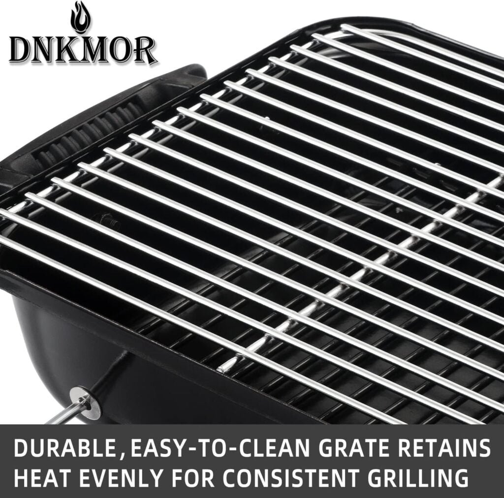 Portable Charcoal Grill, Tabletop Outdoor Barbecue Smoker, Small BBQ Grill for Outdoor Cooking Backyard Camping Picnics Beach by DNKMOR GREEN Portable Charcoal Grill, Tabletop Outdoor Barbecue Smoker, Small BBQ Grill for Outdoor Cooking Backyard Camping Picnics Beach by DNKMOR GREEN