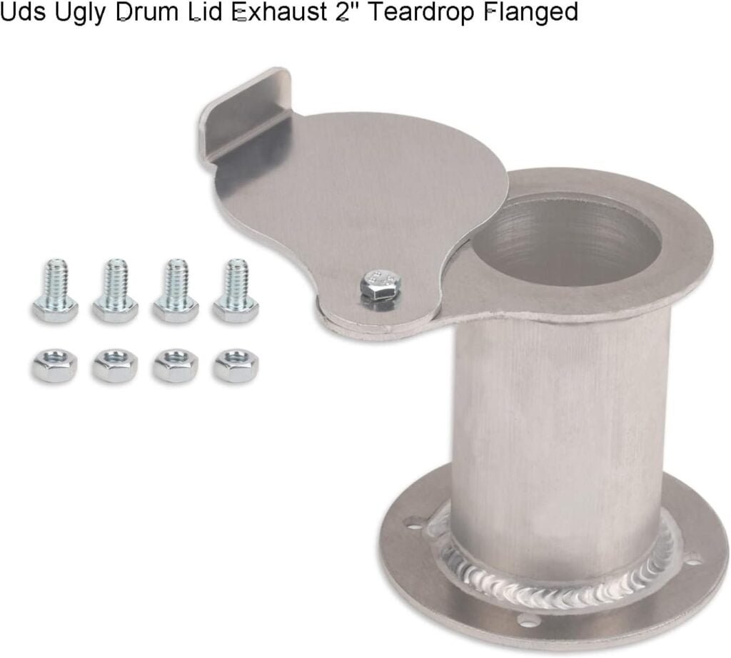 2 Teardrop Flanged Vent for UDS Ugly Drum Smoker Lid Exhaust, BBQ smoker Vent Smoke Stack Damper - With Screws (aluminium)