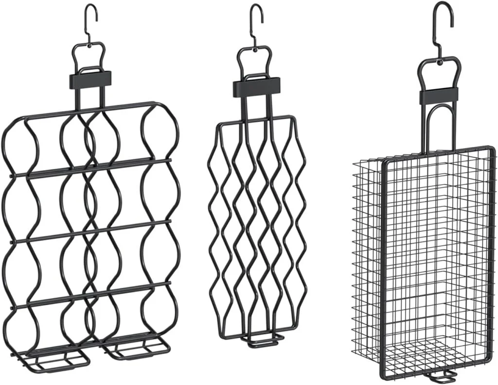 BMMXBI 3 Pack BBQ Grilling Hangers Set for Barrel Smoker, for Pit Barrel Corn/Sausage/Hot Dog/Vegetables Cooker Smoker Accessories, Multifunctional Smoker Hanger Basket BMMXBI 3 Pack BBQ Grilling Hangers Set for Barrel Smoker, for Pit Barrel Corn/Sausage/Hot Dog/Vegetables Cooker Smoker Accessories, Multifunctional Smoker Hanger Basket