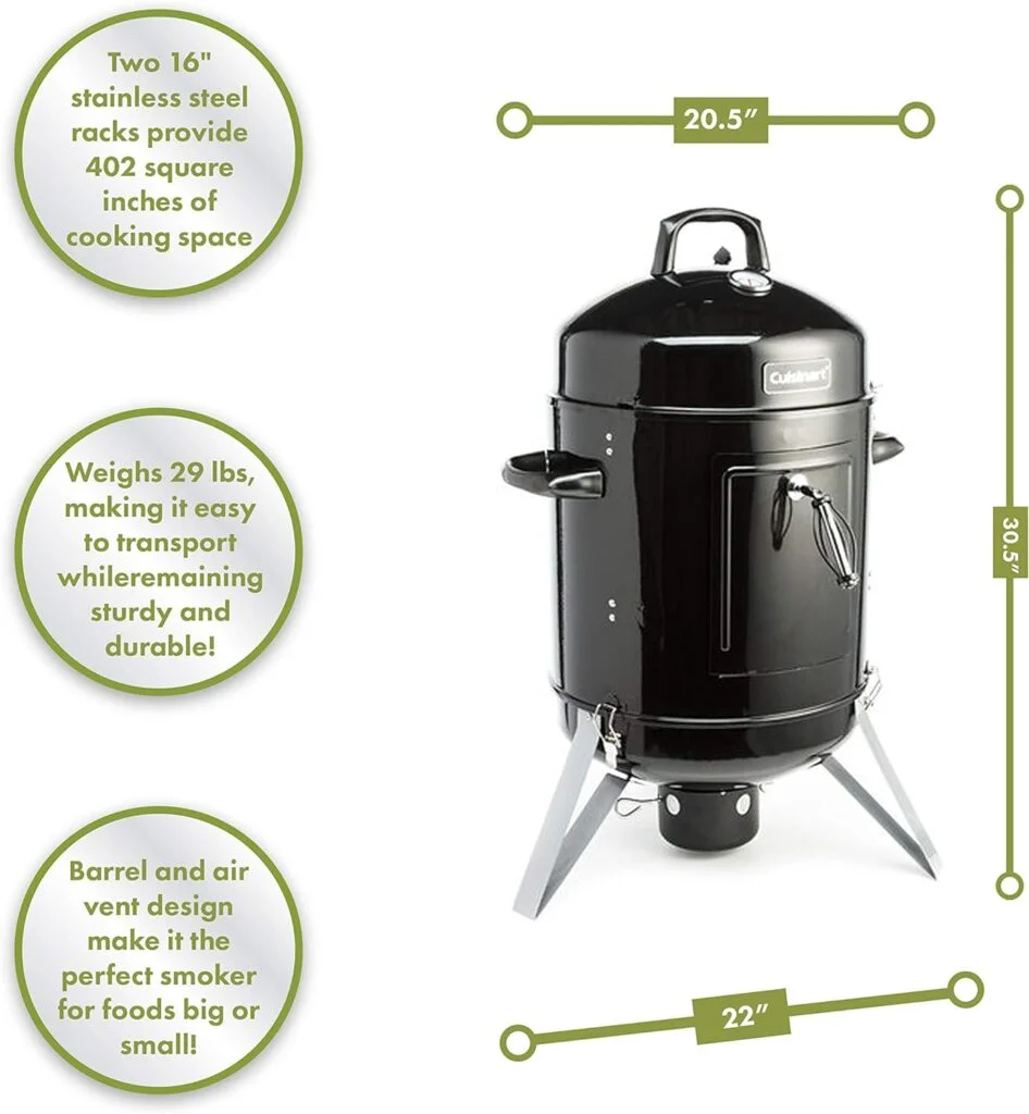 Cuisinart COS-116 Vertical Charcoal Smoker, Black Cuisinart COS-116 Vertical Charcoal Smoker, Black