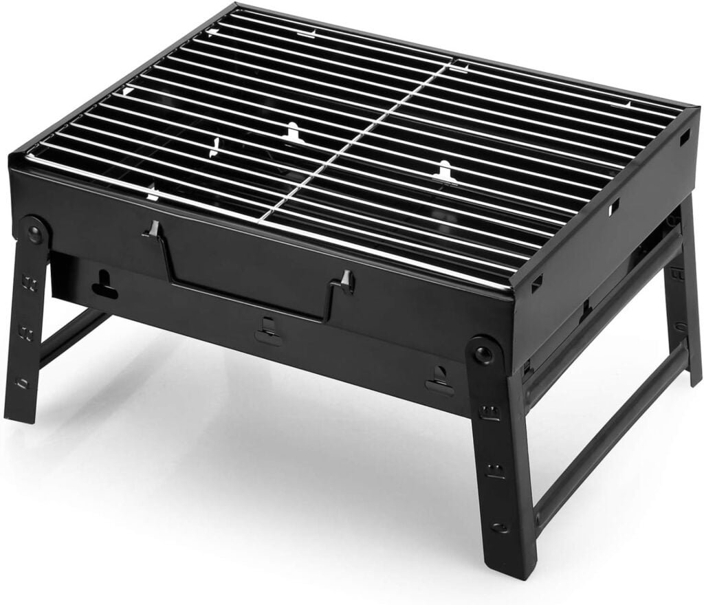 Folding Portable Barbecue Charcoal Grill, Barbecue Desk Tabletop Outdoor Stainless Steel Smoker BBQ for Outdoor Cooking Camping Picnics Beach (M1)