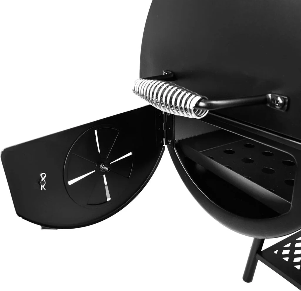 Royal Gourmet CC1830FG Charcoal Grill with High Heat-Resistant BBQ Grill Gloves, 811 Square Inches Barrel Smoker, Outdoor Backyard BBQ Cooking, Black