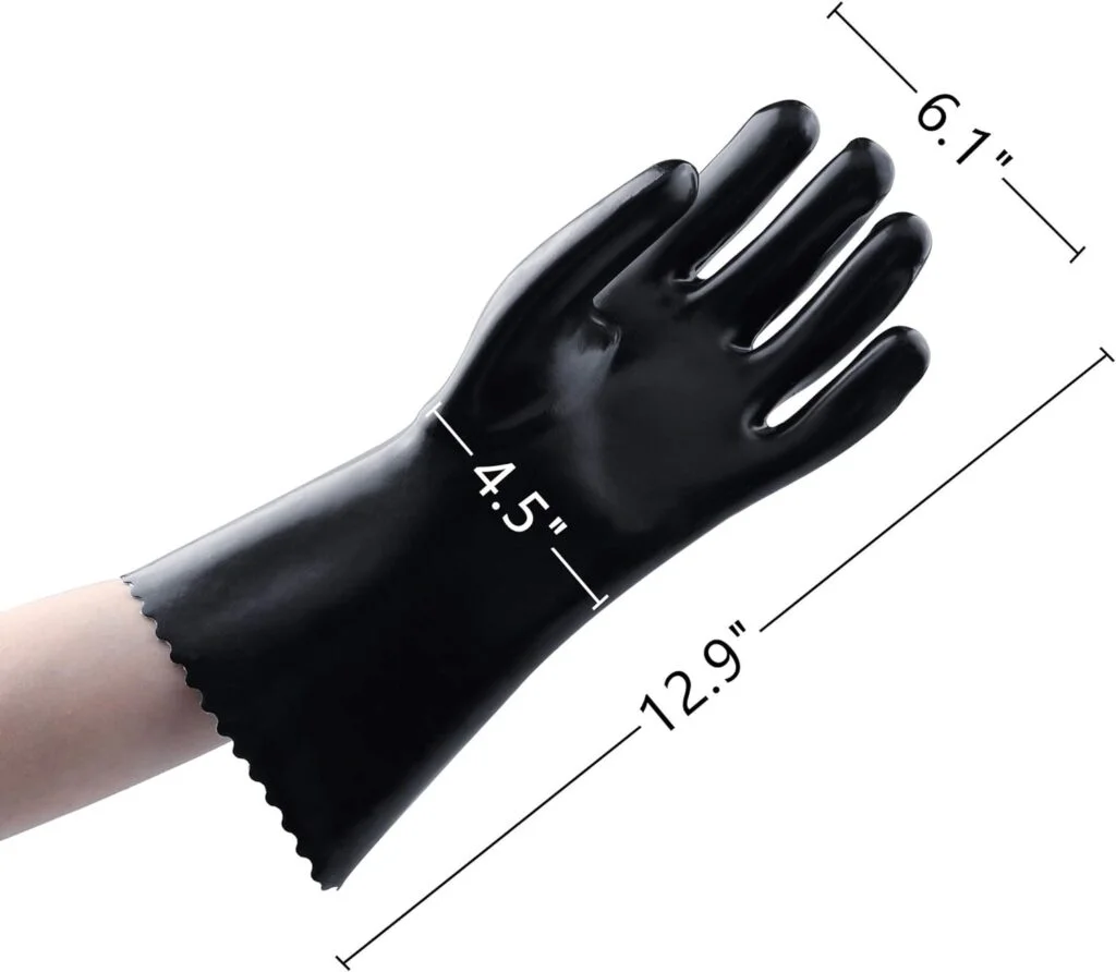 Royal Gourmet CC1830FG Charcoal Grill with High Heat-Resistant BBQ Grill Gloves, 811 Square Inches Barrel Smoker, Outdoor Backyard BBQ Cooking, Black