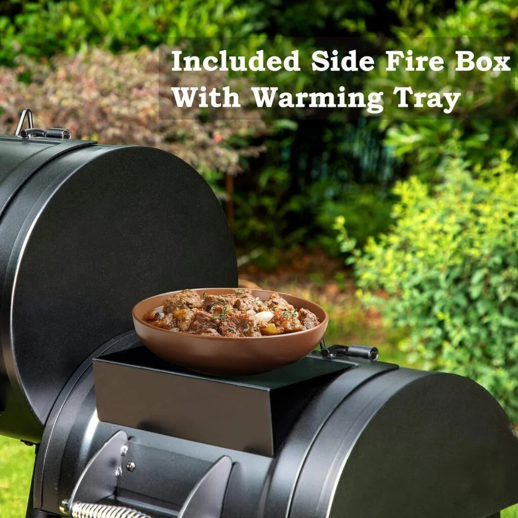 Sophia  William Heavy-Duty Charcoal Smoker Grills Extra Large Outdoor BBQ Gill with Offset Smoker, 941 SQ.IN. Cooking Area with Warming Tray,Push-out Ash Tray for Event Gathering, Black