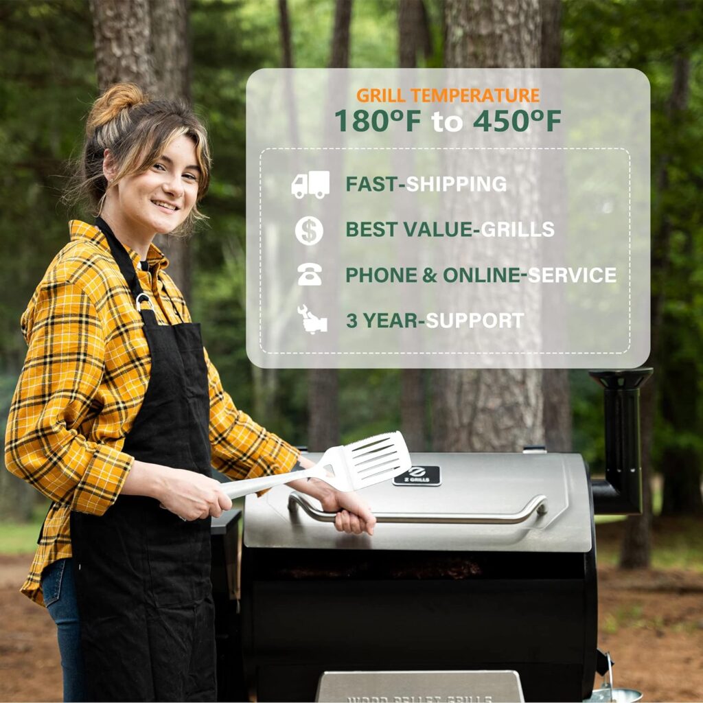 Z GRILLS Wood Pellet Smoker Grill, 8 in 1 BBQ Grill with Auto Temperature Control, 697 sq in Cooking Area for Backyard, Patio and Outdoor Cooking, 7002E, Sliver Z GRILLS Wood Pellet Smoker Grill, 8 in 1 BBQ Grill with Auto Temperature Control, 697 sq in Cooking Area for Backyard, Patio and Outdoor Cooking, 7002E, Sliver