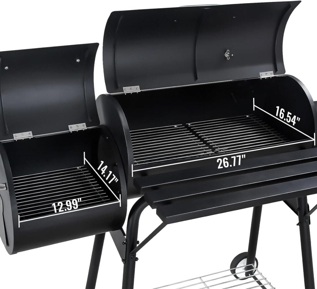 Charcoal Grills Outdoor Charcoal Barbecue Grill Offset Smoker, Camping Barbecue Grill for Outdoor Backyard BBQ Parties and Picnics Black Large Charcoal Grills Outdoor Charcoal Barbecue Grill Offset Smoker, Camping Barbecue Grill for Outdoor Backyard BBQ Parties and Picnics Black Large