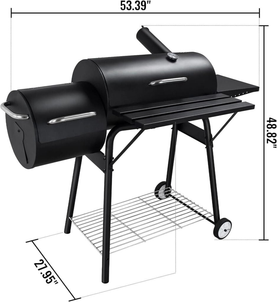 Charcoal Grills Outdoor Charcoal Barbecue Grill Offset Smoker, Camping Barbecue Grill for Outdoor Backyard BBQ Parties and Picnics Black Large Charcoal Grills Outdoor Charcoal Barbecue Grill Offset Smoker, Camping Barbecue Grill for Outdoor Backyard BBQ Parties and Picnics Black Large