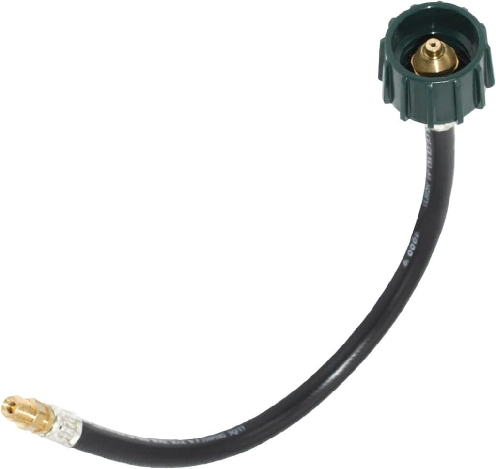 Flame King E12INPT-X2 2-Pack 12-inch Pigtail Hose Connectors for RV, Van Or Trailer Propane Tank 2-Stage Auto Changeover Regulators, 12 inches (2-pk), Black/Green Flame King E12INPT-X2 2-Pack 12-inch Pigtail Hose Connectors for RV, Van Or Trailer Propane Tank 2-Stage Auto Changeover Regulators, 12 inches (2-pk), Black/Green