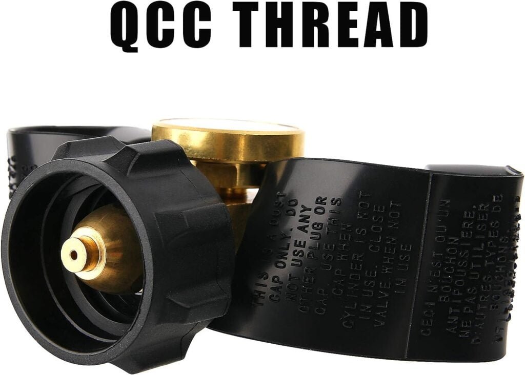 Solimeta Dual Propane Tank Connection, Propane Tank Y Splitter Adapter with Gauge, Level Indicator, Gas Pressure Meter for RV Camper, Cylinder, BBQ Gas Grill