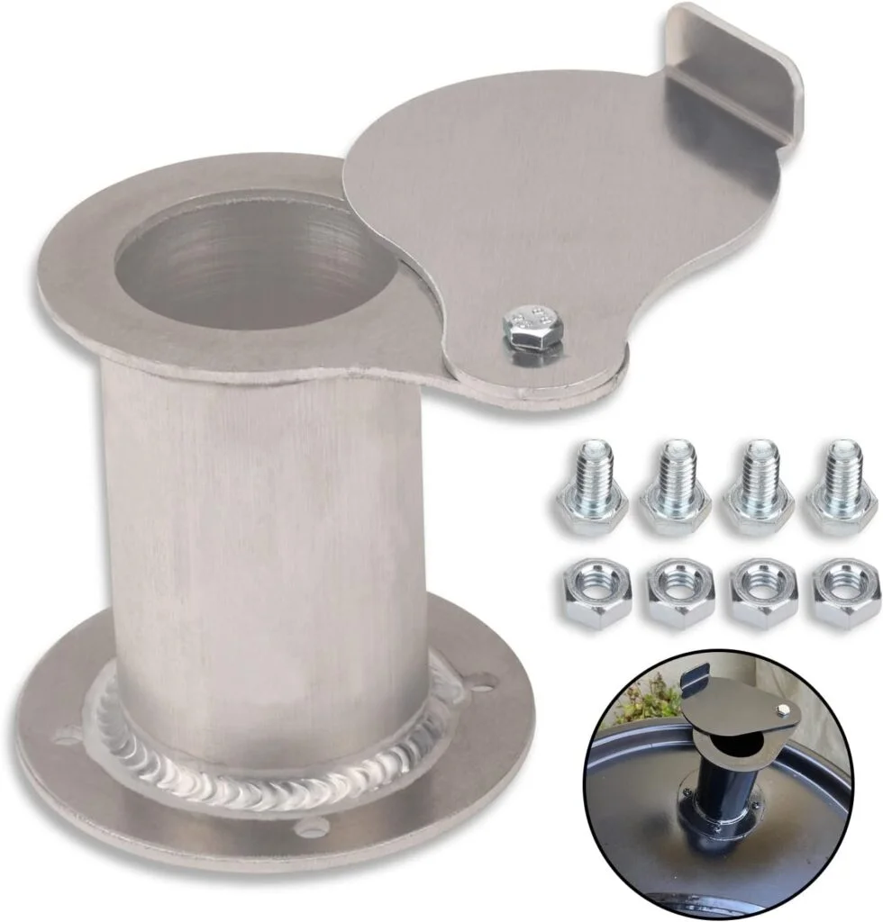 2 Teardrop Flange Exhaust Damper for UDS 16 30 55 Gallon Ugly Drum BBQ Smokers- with Screws