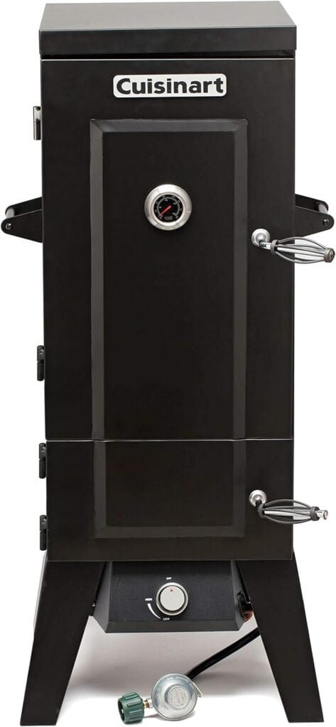 Cuisinart COS-244 Vertical Propane Smoker with Temperature  Smoke Control, Four Removable Shelves, 36, Black