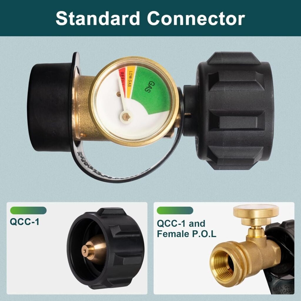 GASPRO Propane Splitter with Gauge, Propane Tank Splitter 2 Way for 5-40LB, Perfect for Heaters, Camping Stoves, BBQ Grills, Gas Burners and More GASPRO Propane Splitter with Gauge, Propane Tank Splitter 2 Way for 5-40LB, Perfect for Heaters, Camping Stoves, BBQ Grills, Gas Burners and More