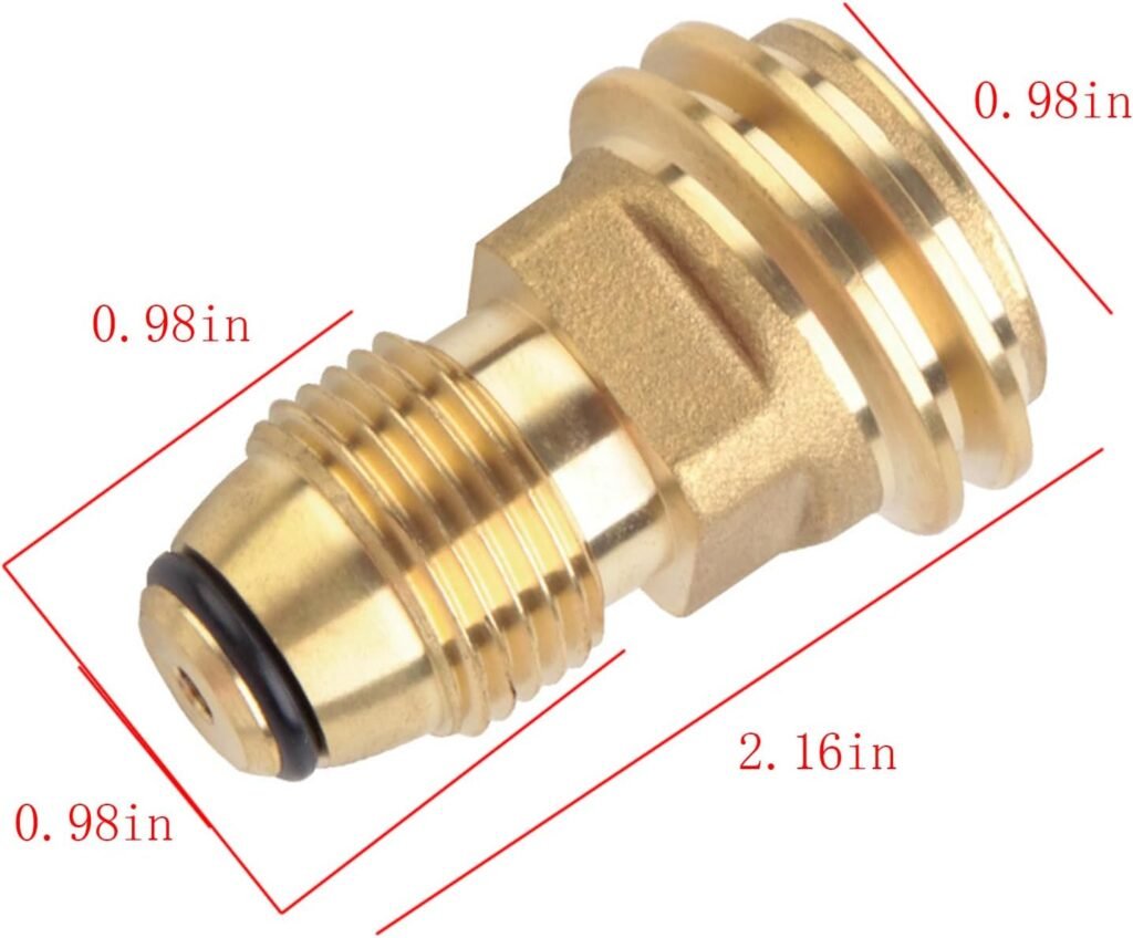 Hooshing Propane Tank Adapter Converts POL LP Tank Service Valve to QCC1 / Type1 Hose or Regulator- Old to New. (Brass) Hooshing Propane Tank Adapter Converts POL LP Tank Service Valve to QCC1 / Type1 Hose or Regulator- Old to New. (Brass)