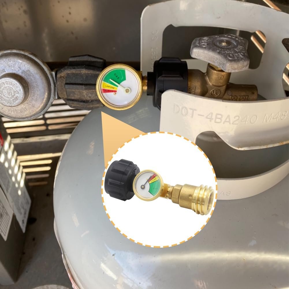 Hooshing Propane Tank Gauge Level Indicator Leak Detector for 5lb-40lb Propane Tanks Gas Pressure Meter Propane Adapter Fittings QCC1/Type 1 for RV Camper, Cylinder, BBQ Gas Grill, Heater Appliances Hooshing Propane Tank Gauge Level Indicator Leak Detector for 5lb-40lb Propane Tanks Gas Pressure Meter Propane Adapter Fittings QCC1/Type 1 for RV Camper, Cylinder, BBQ Gas Grill, Heater Appliances