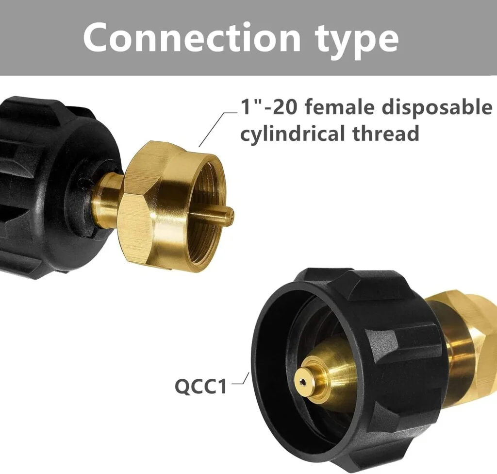DOZYANT Propane Refill Adapter, LP Gas Cylinder Tank Coupler - Fits QCC1 / Type1 Propane Tank and 1 lb Throwaway Disposable Cylinder Propane Bottle Connector