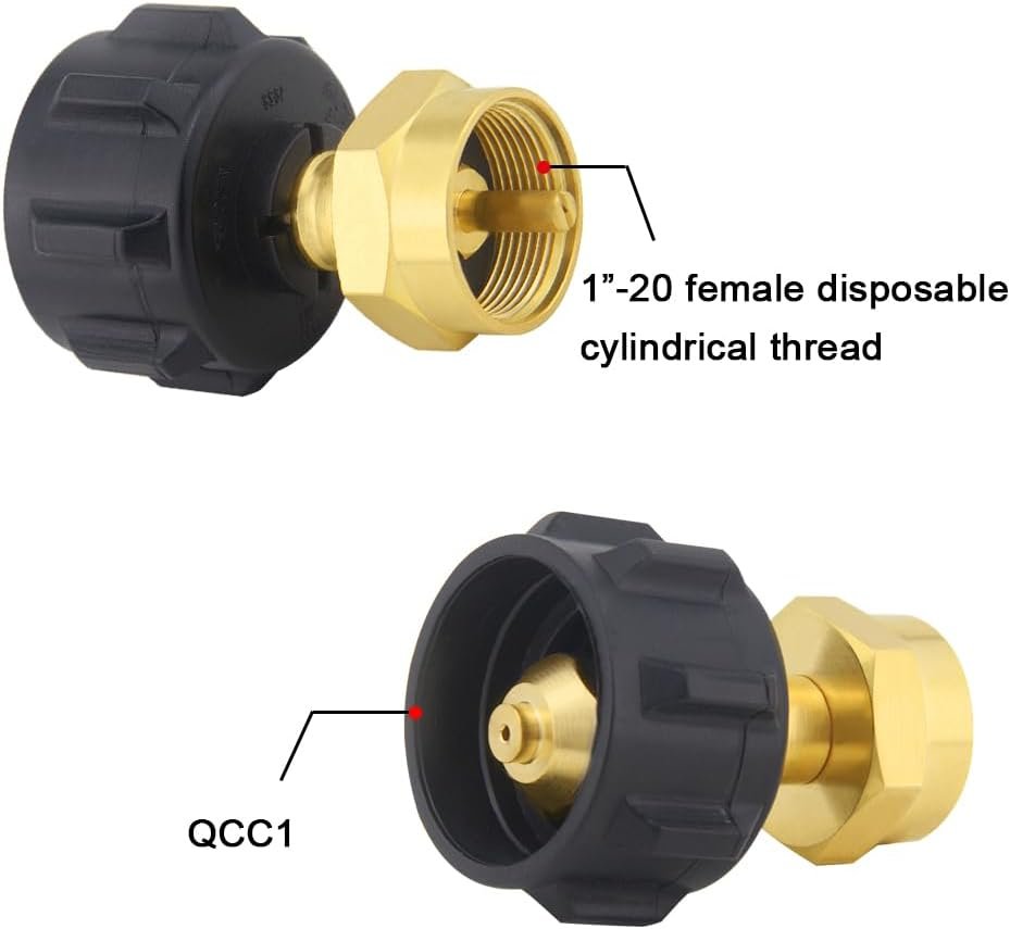 Joywayus 1LB Tank Gas Propane QCC1 Regulator Valve Propane Refill Adapter,4 Propane Bottle Caps Universal for All 1 lb Propane Tank Small Cylinders Outdoor BBQ Kit Joywayus 1LB Tank Gas Propane QCC1 Regulator Valve Propane Refill Adapter,4 Propane Bottle Caps Universal for All 1 lb Propane Tank Small Cylinders Outdoor BBQ Kit