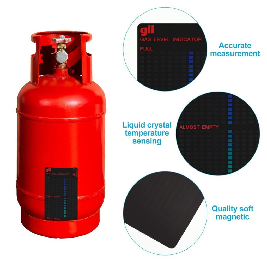 Oudain Magnetic Gas Level Indicator Reusable Propane Fuel Level Indicators Propane Tank Gauge Level Indicator Propane Tank Sensor for Home Kitchen Tool (4 Pieces)