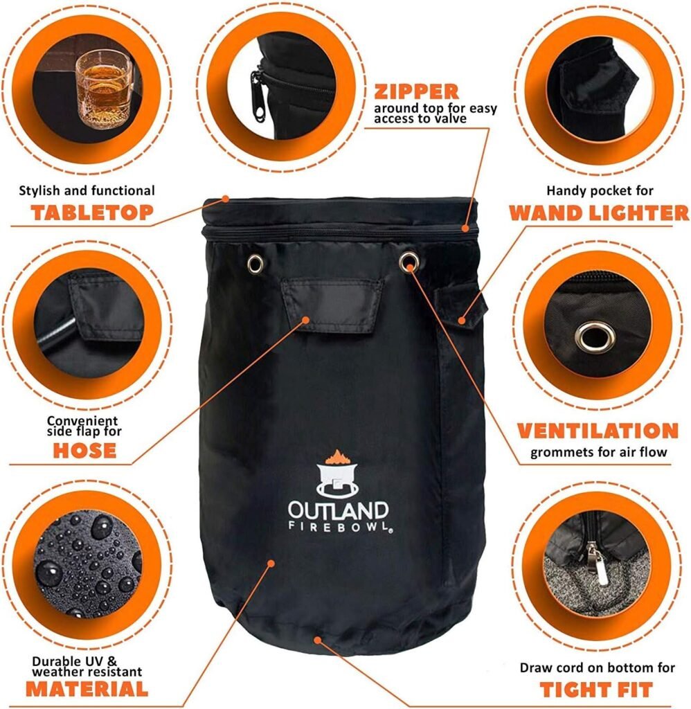 Outland Living Firebowl UV and Weather Resistant 740 Propane Gas Tank Cover with Stable Tabletop Feature, Fits Standard 20 lb Tank Cylinder, Ventilated with Storage Pocket Outland Living Firebowl UV and Weather Resistant 740 Propane Gas Tank Cover with Stable Tabletop Feature, Fits Standard 20 lb Tank Cylinder, Ventilated with Storage Pocket