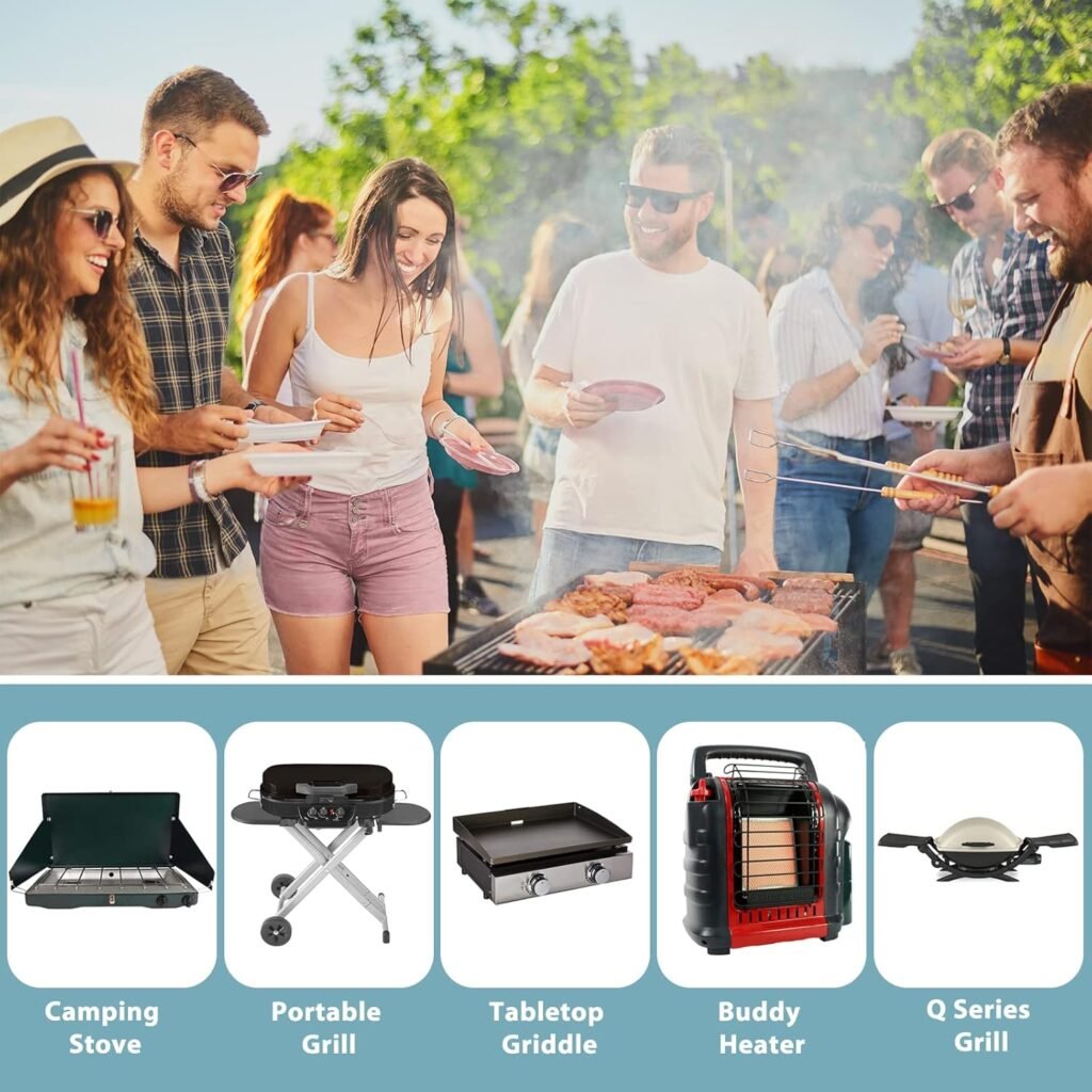 SHINESTAR 4FT Universal Propane Adapter Hose - Connect 1lb Small Appliances to Large Tanks - Compatible with Table Top Grills, Portable Heaters, Propane Stoves, Lanterns and More SHINESTAR 4FT Universal Propane Adapter Hose - Connect 1lb Small Appliances to Large Tanks - Compatible with Table Top Grills, Portable Heaters, Propane Stoves, Lanterns and More