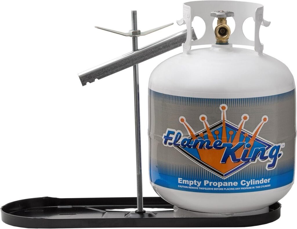 Flame King Dual RV Propane Tank Cylinder Rack for RVs and Trailers for 20lb Tanks - KT20MNT (Tanks Sold Separately)