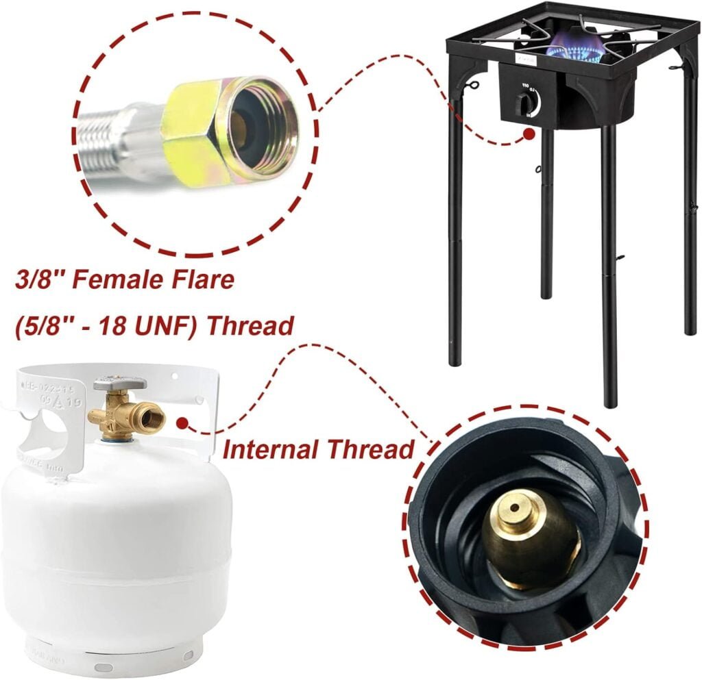 Upgraded 12 FT 0-30 PSI High Pressure Adjustable Propane Regulator with Gauge 0~60PSI Gas Flow Indicator, QCC1 x 3/8 Female Flare Fitting with 3/8 Flare x 1/8 MNPT, Stainless Braided Propane Hose