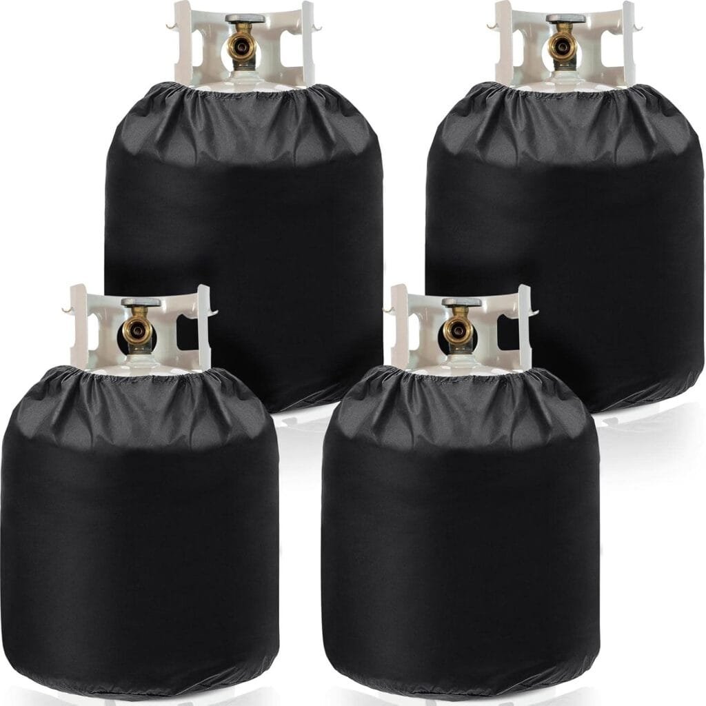 4 Pcs Propane Tank Cover 20 lb Propane Cylinder Cover Heavy Duty Waterproof Propane Gas Tank Cover Reliable Weather Resistant RV Gas Cylinder Cover for Outdoor Grill Accessories, 12 x 23, Black 4 Pcs Propane Tank Cover 20 lb Propane Cylinder Cover Heavy Duty Waterproof Propane Gas Tank Cover Reliable Weather Resistant RV Gas Cylinder Cover for Outdoor Grill Accessories, 12 x 23, Black