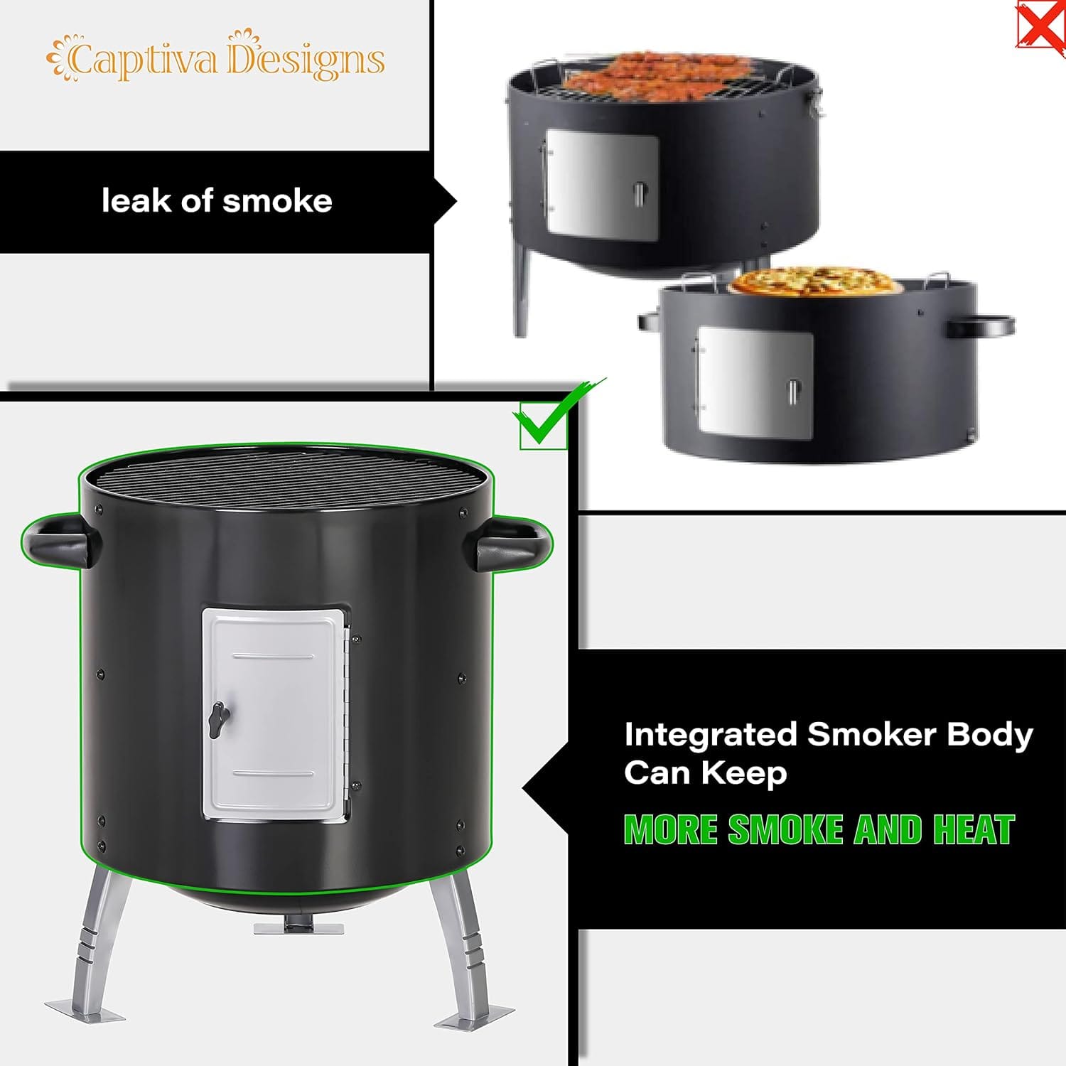 Captiva Designs 18-inch Vertical Charcoal Smoker Grill Review