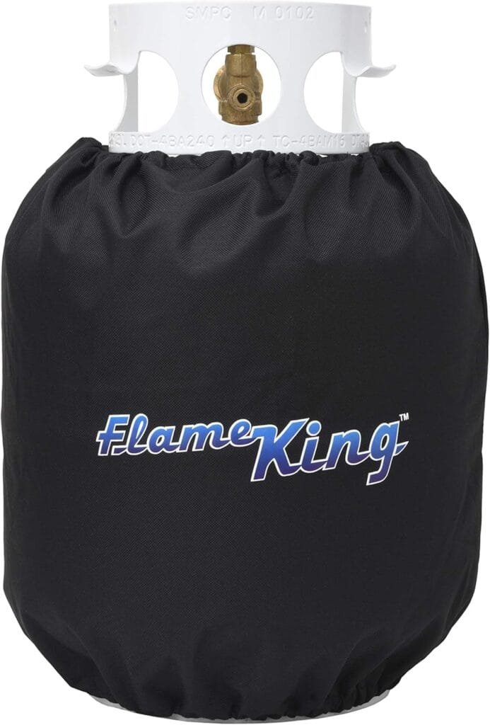 Flame King PTC-01 Propane Tank Cover for 20-lb Cylinders-for Outdoor and Indoor Use, Black