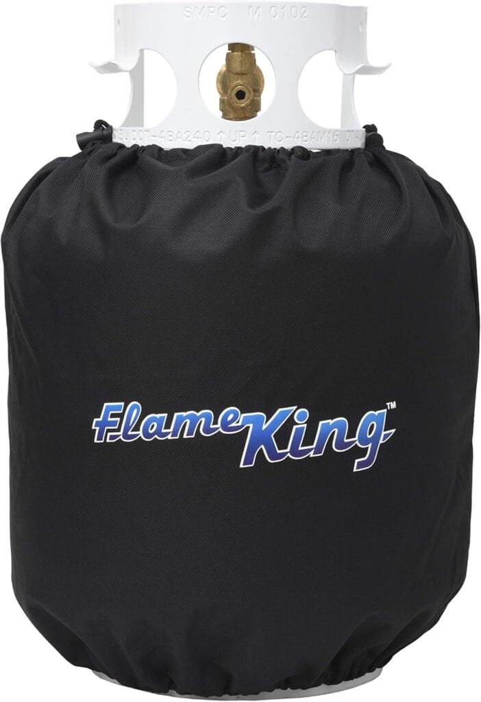 Flame King PTC-01 Propane Tank Cover for 20-lb Cylinders-for Outdoor and Indoor Use, Black