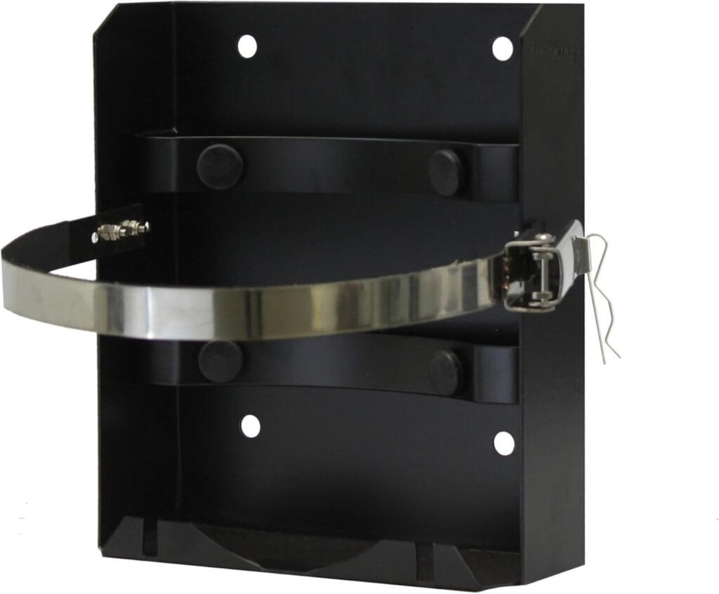 Flame King T-Rack 5LB Propane Tank Mounting Bracket Strap for RV, Trailers, Campervan, Jeep and Overland Vehicles Flame King T-Rack 5LB Propane Tank Mounting Bracket Strap for RV, Trailers, Campervan, Jeep and Overland Vehicles