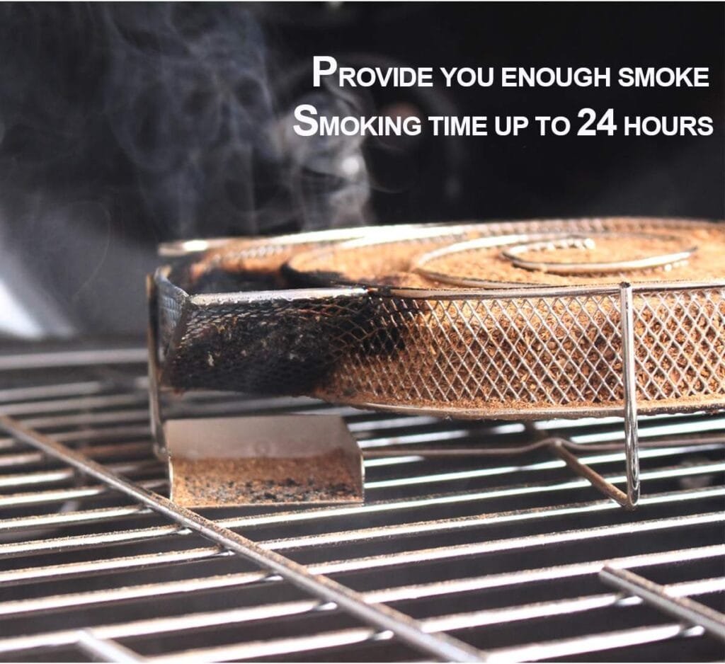 Realcook 13 Inch Cold Smoke Generator for BBQ Grill or Smoker Wood Dust Hot and Cold Smoking Salmon Meat Burn Time up to 18-24 Hours Realcook 13 Inch Cold Smoke Generator for BBQ Grill or Smoker Wood Dust Hot and Cold Smoking Salmon Meat Burn Time up to 18-24 Hours