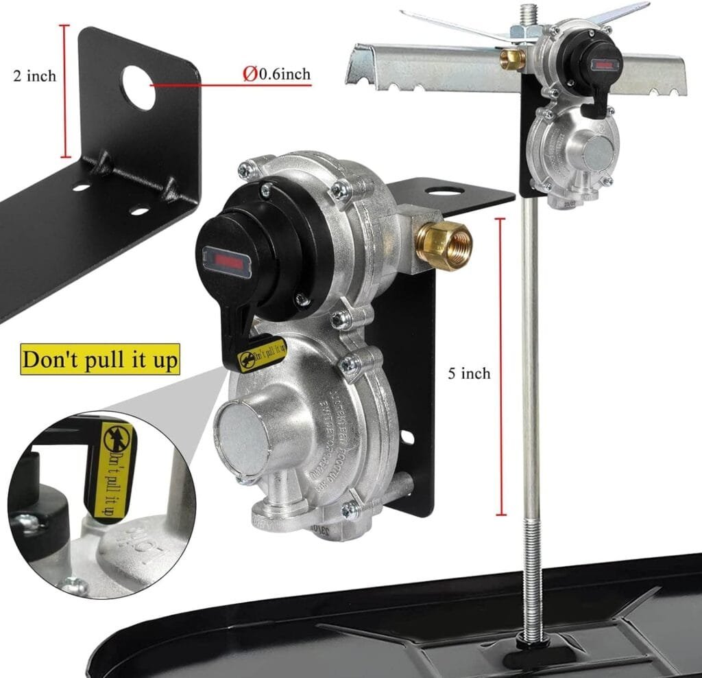 2-Stage Automatic Changeover LP Propane Gas Regulator with Two 18 RV Pigtail Propane Hoses with Gauge, Stainless Braided QCC1 1/4 Inverted Male Flare 2-Stage Automatic Changeover LP Propane Gas Regulator with Two 18 RV Pigtail Propane Hoses with Gauge, Stainless Braided QCC1 1/4 Inverted Male Flare