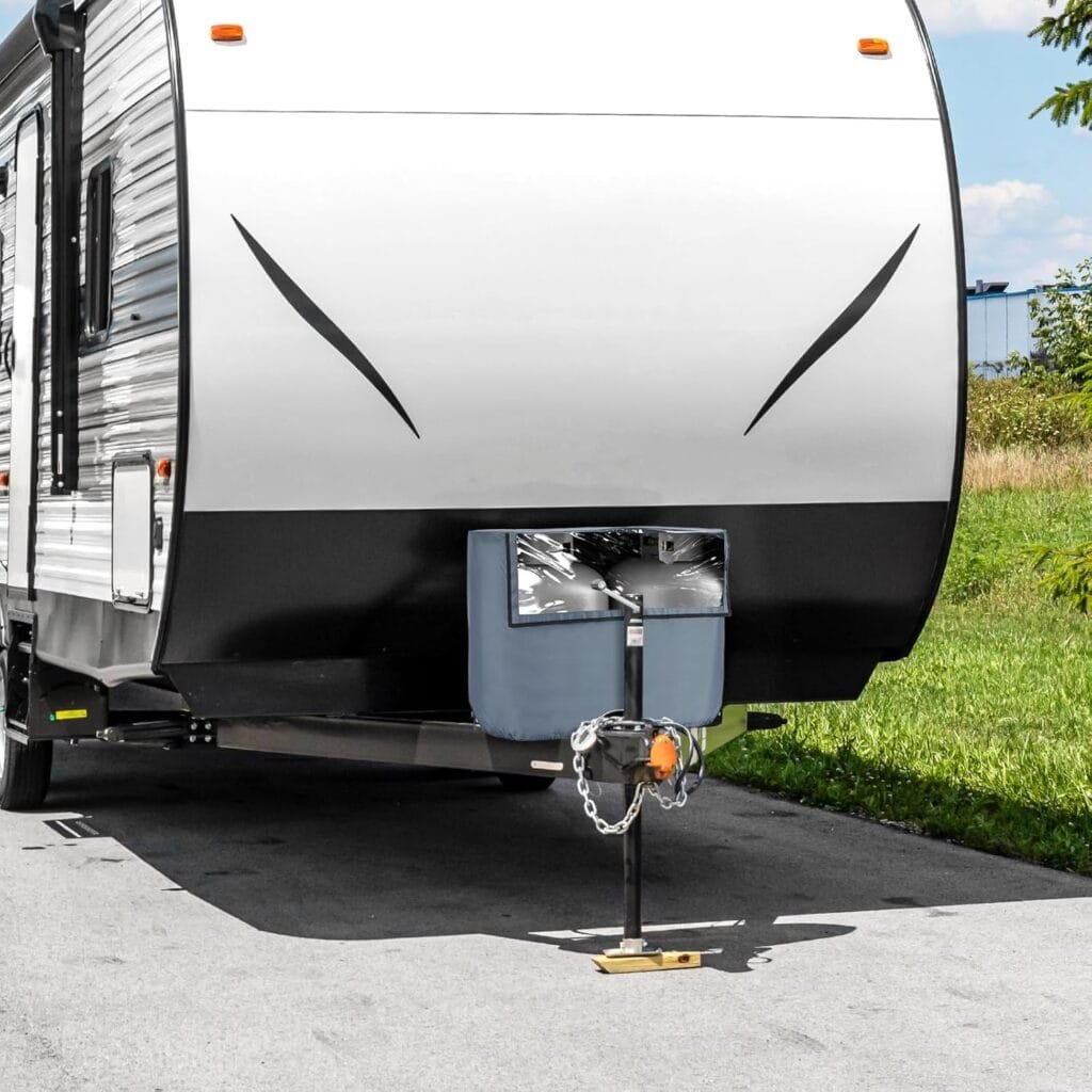 BougeRV RV Trailer Propane Tank Cover, Visible for Valve, Fit for Dual 20lb Tanks, Waterproof 600D Oxford Replacement Covers for RV/Trailer/Camper, RV Parts RV Accessories (Black) BougeRV RV Trailer Propane Tank Cover, Visible for Valve, Fit for Dual 20lb Tanks, Waterproof 600D Oxford Replacement Covers for RV/Trailer/Camper, RV Parts RV Accessories (Black)