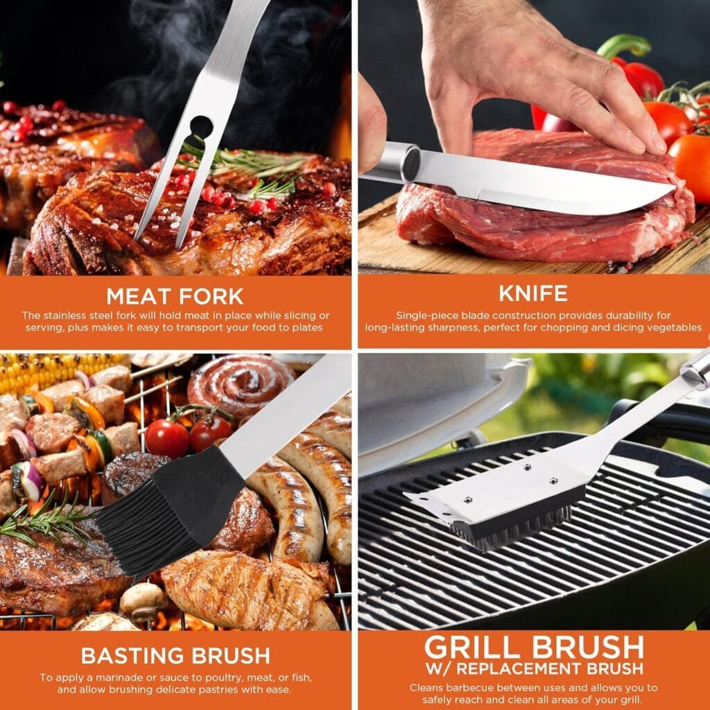 Commercial Chef Barbeque Grill Accessories for Outdoor Grill - Grilling Accessories - BBQ Grill Set - Grilling Gifts for Men BBQ Smoker Accessories - BBQ Accessories - 25 PC Commercial Chef Barbeque Grill Accessories for Outdoor Grill - Grilling Accessories - BBQ Grill Set - Grilling Gifts for Men BBQ Smoker Accessories - BBQ Accessories - 25 PC