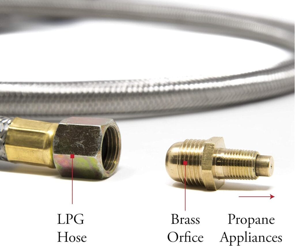 GASONE Propane Regulator - With Propane Brass Orifice 4 ft High Pressure Propane 0-20 PSI Adjustable Propane Regulator with hose QCC-1 type - Works With any U.S. Propane Tanks Red