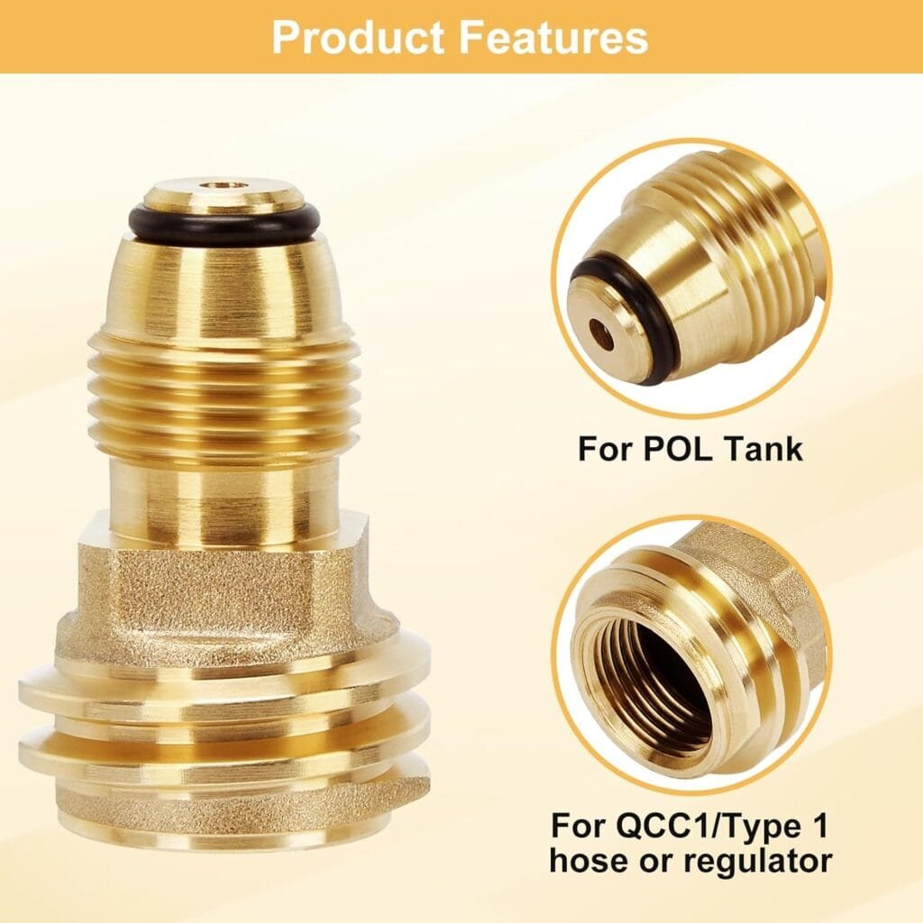 WADEO 6 Feet Propane Tank Extension Hose with Gauge, Include Tank Adapter Converts POL 100 lb Propane Tank to QCC1 for Gas Grill, Heater and Propane Appliances