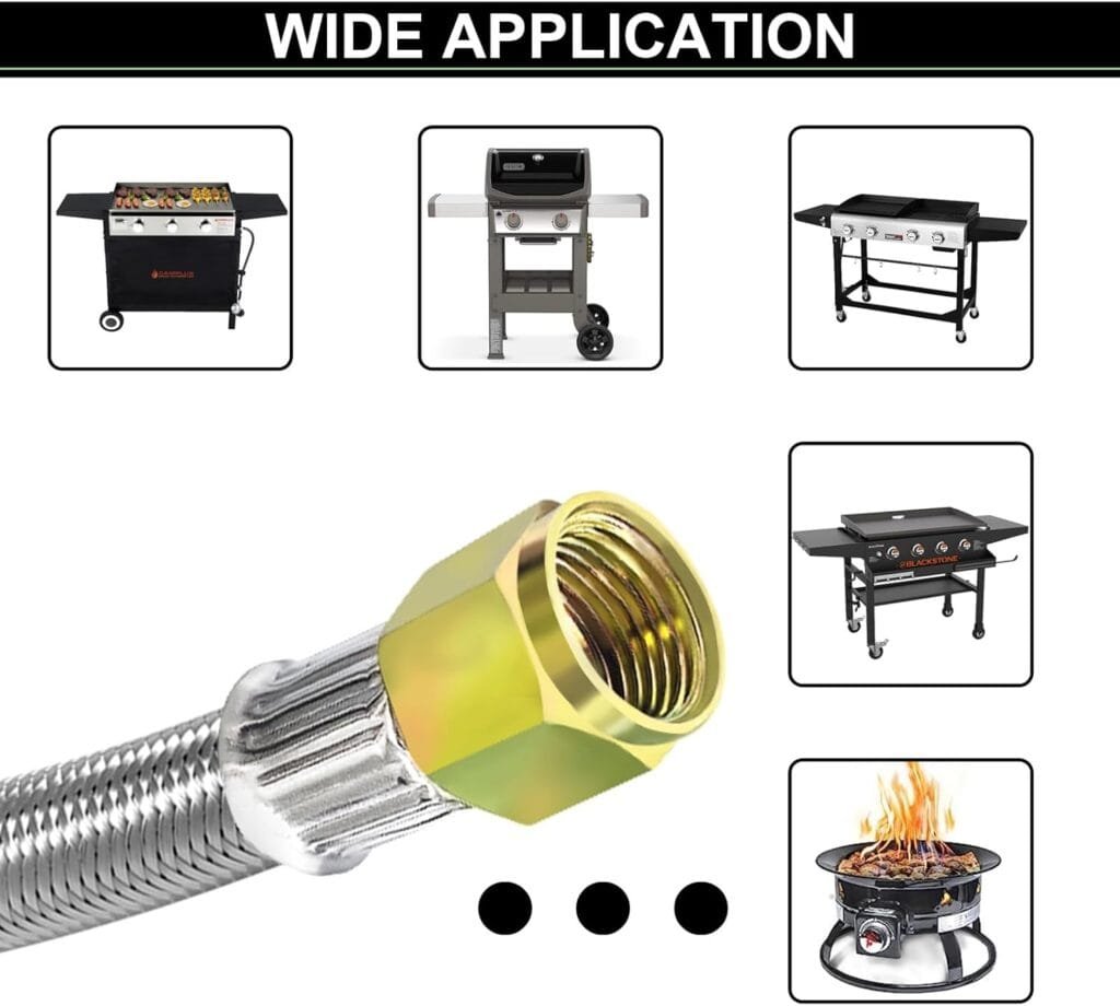 12 FT Propane Hose with Regulator for Propane Tank, 0-30PSI Adjustable High Pressure Propane Regulator with Gauge