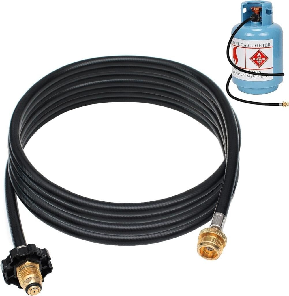 12FT POL Propane Hose Adapter 1 LB to 20 LB Converter, Propane Tank Adapter Converter for Mr. Buddy Heater, Coleman Camp Stove Weber Q RV Camper Tabletop and More 1LB Portable Appliances Accessories