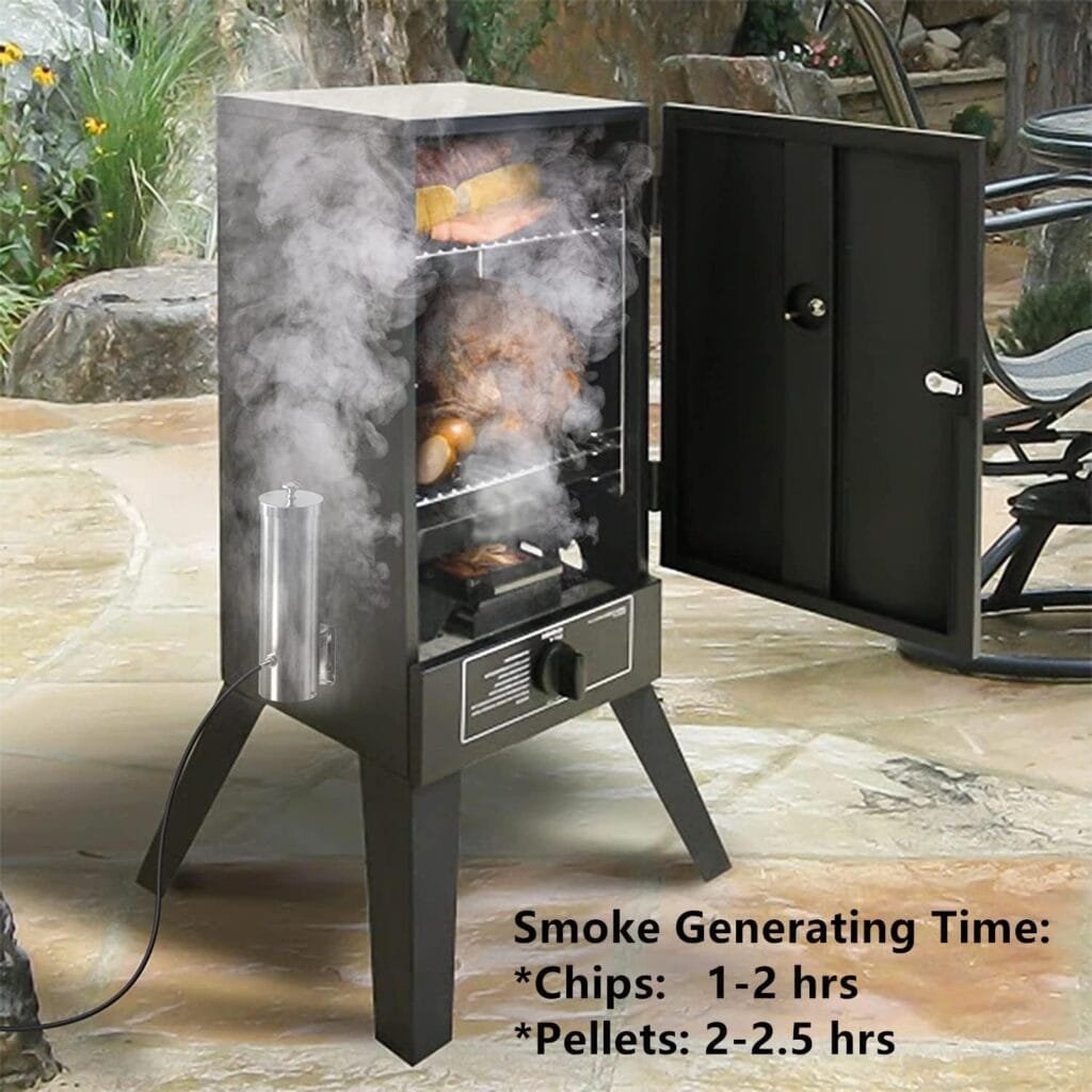 Cold Smoke Generator with Lid  Air Pump, Portable Electric BBQ Smoker, Wood Pellets Outdoor Smoker, Grill Accessory Barbecue Tools for Meat Vegetable, Hot  Cold Smoking, Stainless Steel