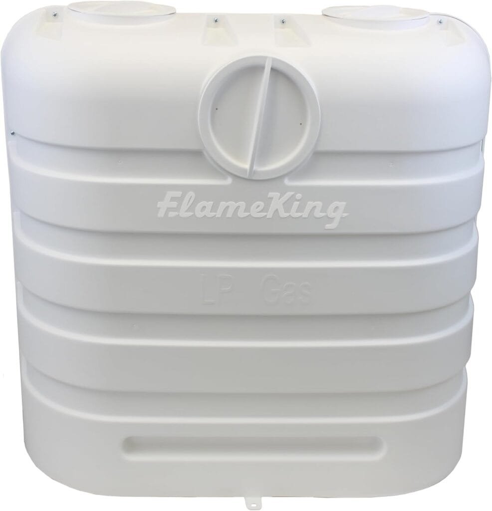 Flame King Dual 30LB LP Propane Tank Light Plastic Heavy Duty Cover for RV, Travel Trailer, Camper - White