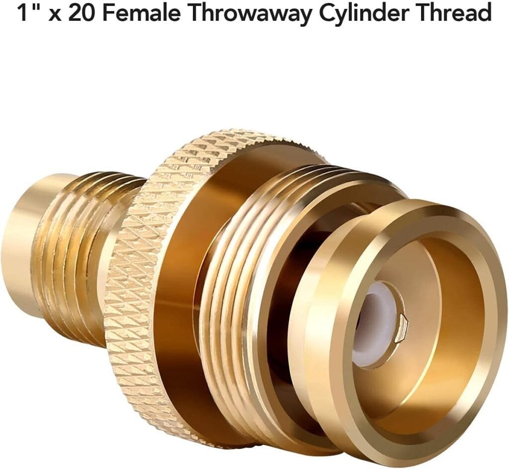 WADEO Portable 1LB Propane Tank Canister Regulator Adapter Connection to 3/8 Inch Male Flare Thread, Portable Camping Grill Stove Parts for Heaters, Burner, Cooker, Fire Pit Parts