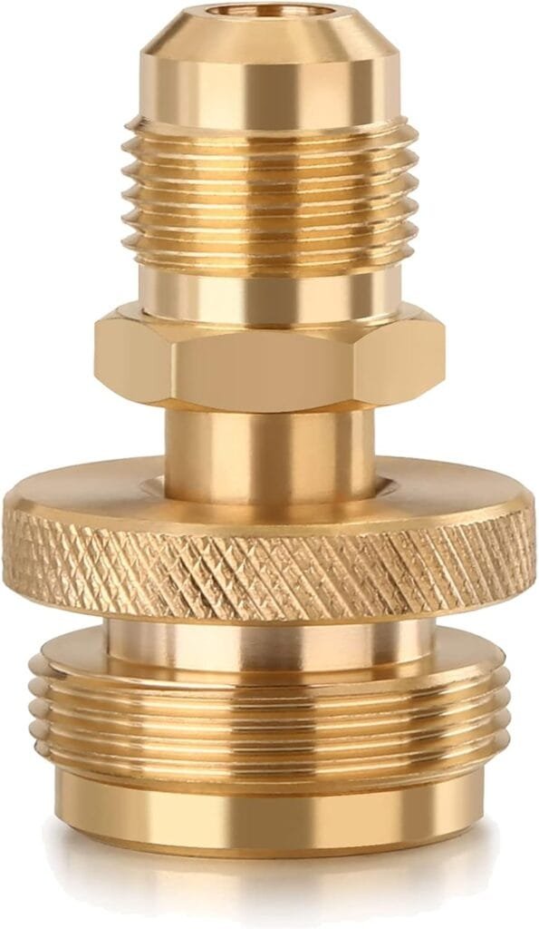 WADEO Portable 1LB Propane Tank Canister Regulator Adapter Connection to 3/8 Inch Male Flare Thread, Portable Camping Grill Stove Parts for Heaters, Burner, Cooker, Fire Pit Parts