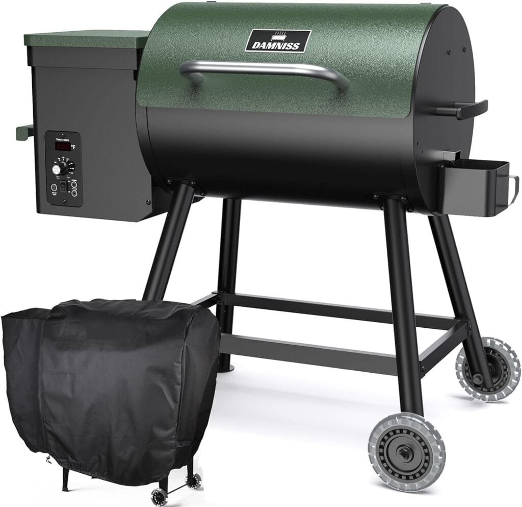 Wood Pellet Grill Smoker 8-in-1 Pellet Grill with Automatic Temperature Control, Rain Cover 456 Sq in Area for Backyard Camping Outdoor Wood Pellet Grill Smoker 8-in-1 Pellet Grill with Automatic Temperature Control, Rain Cover 456 Sq in Area for Backyard Camping Outdoor