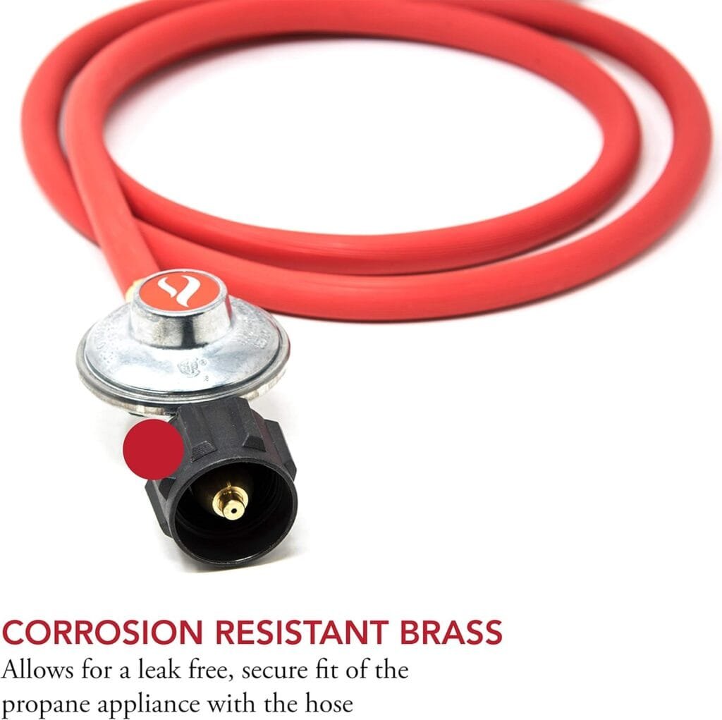 Gas One 2102 New Improved 6 ft Low Pressure Propane Regulator and Hose Connection Kit for LP/LPG Most LP/LPG Gas Grill, Heater and Fire Pit Table,Brown/A