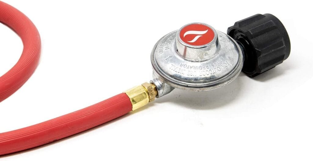 Gas One 2102 New Improved 6 ft Low Pressure Propane Regulator and Hose Connection Kit for LP/LPG Most LP/LPG Gas Grill, Heater and Fire Pit Table,Brown/A