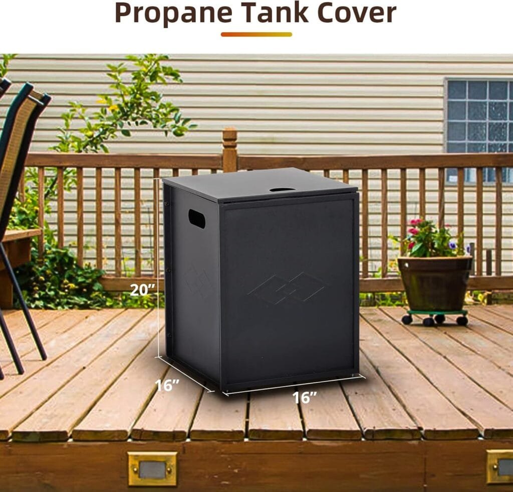 Propane Tank Cover Table with Storage Sides, Dual Function Table and Cover for Patio or Garden,for Gas Fire Pits, Fits 20-Pound Tanks