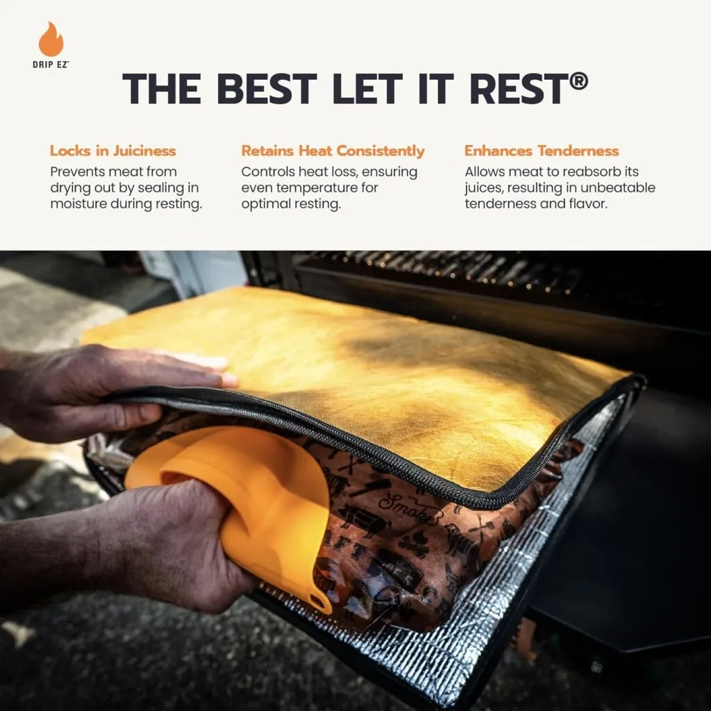 Rest EZ BBQ Blanket® - Insulated Meat Resting Bag for Moisture Retention and Tender BBQ - Heavy-Duty with Wide Mouth Design for Briskets, Pork Shoulders, Steaks Rest EZ BBQ Blanket® - Insulated Meat Resting Bag for Moisture Retention and Tender BBQ - Heavy-Duty with Wide Mouth Design for Briskets, Pork Shoulders, Steaks