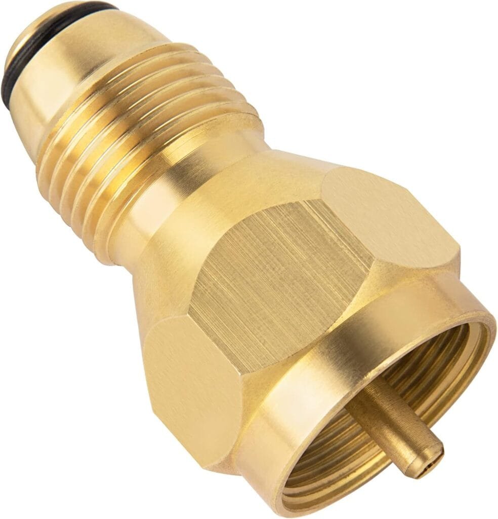 SHINESTAR Universal Propane Refill Adapter for 1 lb Tanks, Propane Adapter 1 lb to 20 lb for 16 oz Propane Fuel Cylinder, Solid Brass SHINESTAR Universal Propane Refill Adapter for 1 lb Tanks, Propane Adapter 1 lb to 20 lb for 16 oz Propane Fuel Cylinder, Solid Brass